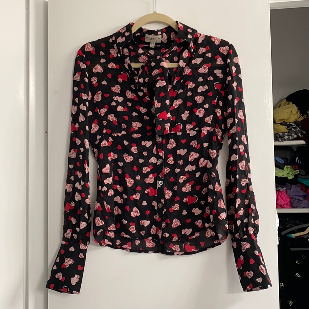 Karen Millen Silk Hearts Blouse